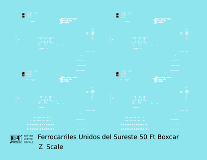 Ferrocarriles Unidos Del Sureste 50 Ft Ribbed Boxcar White Mexico