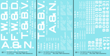 Fort Worth and Denver, Trinity and Brazos Valley, Abilene and Northern 36 Ft Wood Boxcar White  - Decal - Choose Scale
