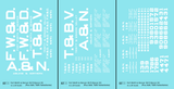 Fort Worth and Denver, Trinity and Brazos Valley, Abilene and Northern 36 Ft Wood Boxcar White  - Decal - Choose Scale
