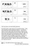 Fort Worth and Denver, Wichita Falls and Oklahoma, Wichita Valley 36 Ft Wood Boxcar White  - Decal