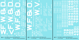 Fort Worth and Denver, Wichita Falls and Oklahoma, Wichita Valley 36 Ft Wood Boxcar White  - Decal - Choose Scale