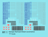 Georgia Railroad Diesel Locomotive Silver and Blue  - Decal - Choose Scale