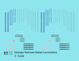 Georgia Railroad Diesel Locomotive Silver and Blue  - Decal - Choose Scale