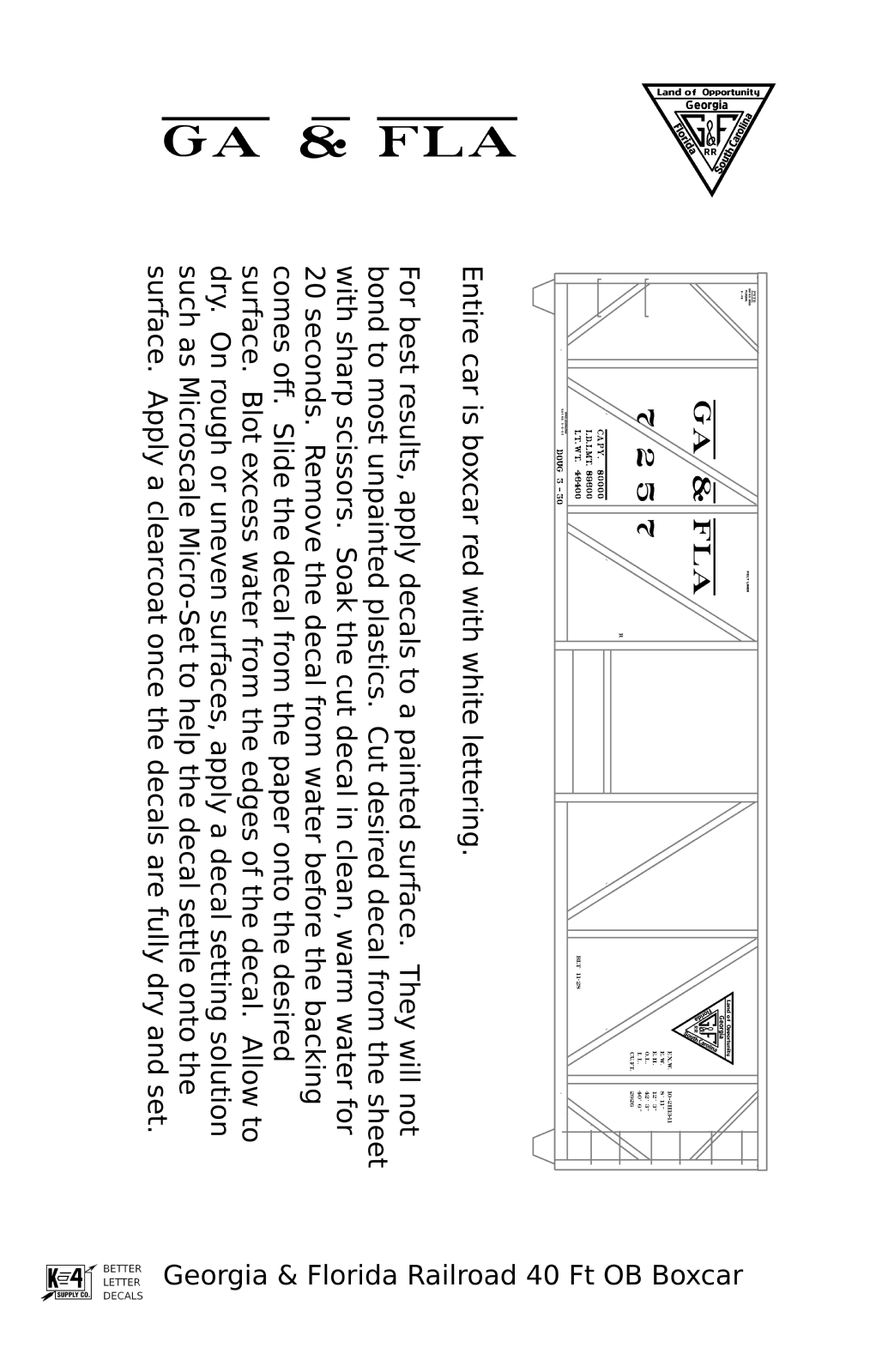 Georgia and Florida Railway 40 Ft Outside Braced Boxcar White