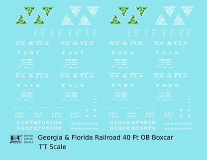 Georgia and Florida Railway 40 Ft Outside Braced Boxcar White