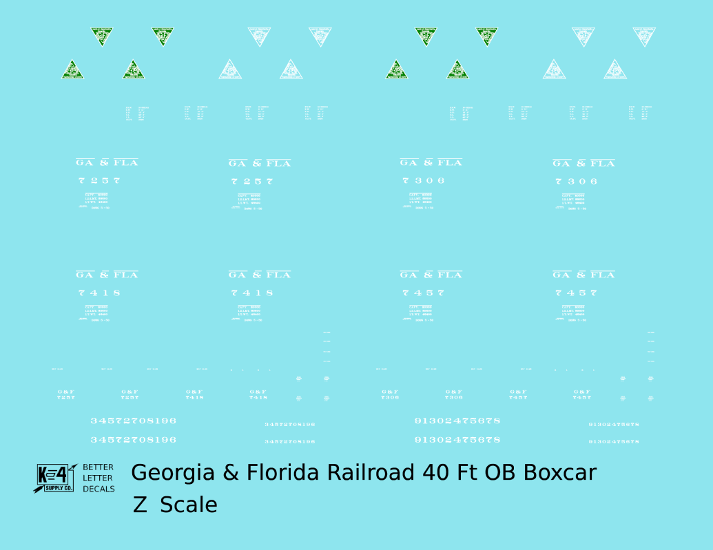Georgia and Florida Railway 40 Ft Outside Braced Boxcar White