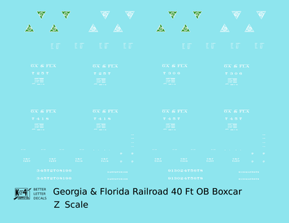 Georgia and Florida Railway 40 Ft Outside Braced Boxcar White
