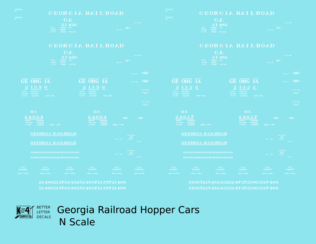 Georgia Railroad Hopper Car White