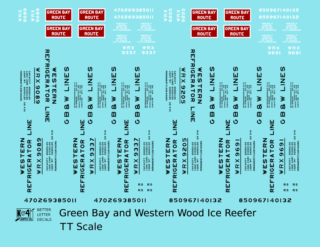Green Bay and Western Wood Ice Reefer Black and Red