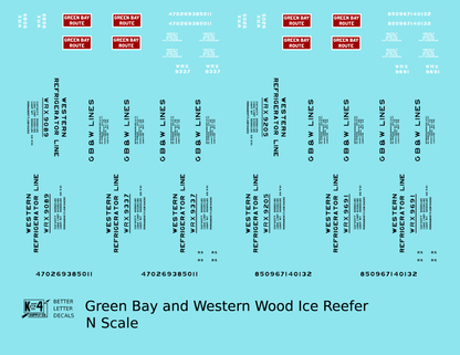 Green Bay and Western Wood Ice Reefer Black and Red
