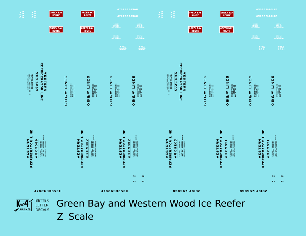 Green Bay and Western Wood Ice Reefer Black and Red