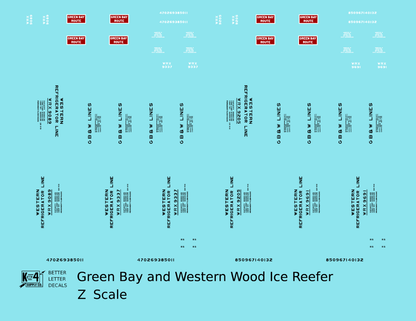 Green Bay and Western Wood Ice Reefer Black and Red