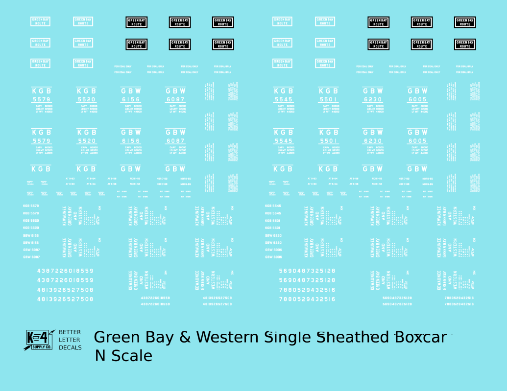 Green Bay and Western Single Sheathed Boxcar White