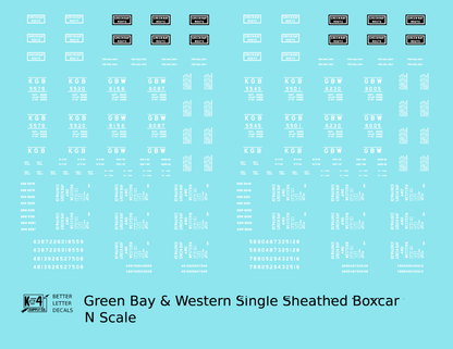 Green Bay and Western Single Sheathed Boxcar White