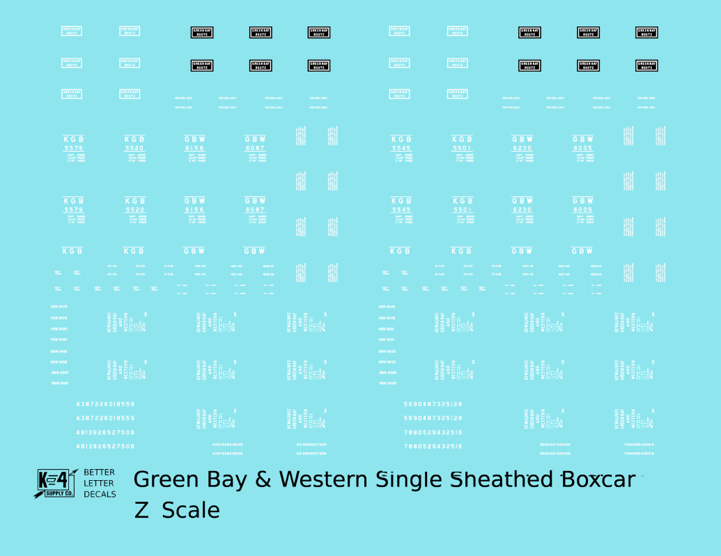 Green Bay and Western Single Sheathed Boxcar White