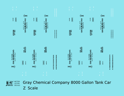 Gray Chemical Company Acetic Acid Tank Car Roulette Pennsylvania