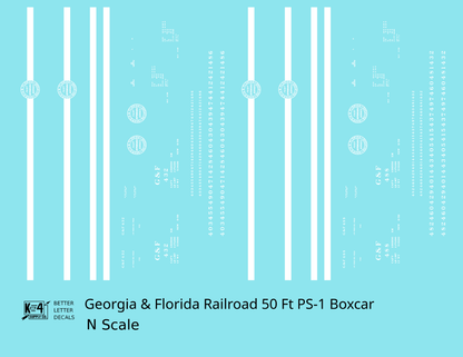 Georgia and Florida 50 Ft PS1 Boxcar White Stripe Car