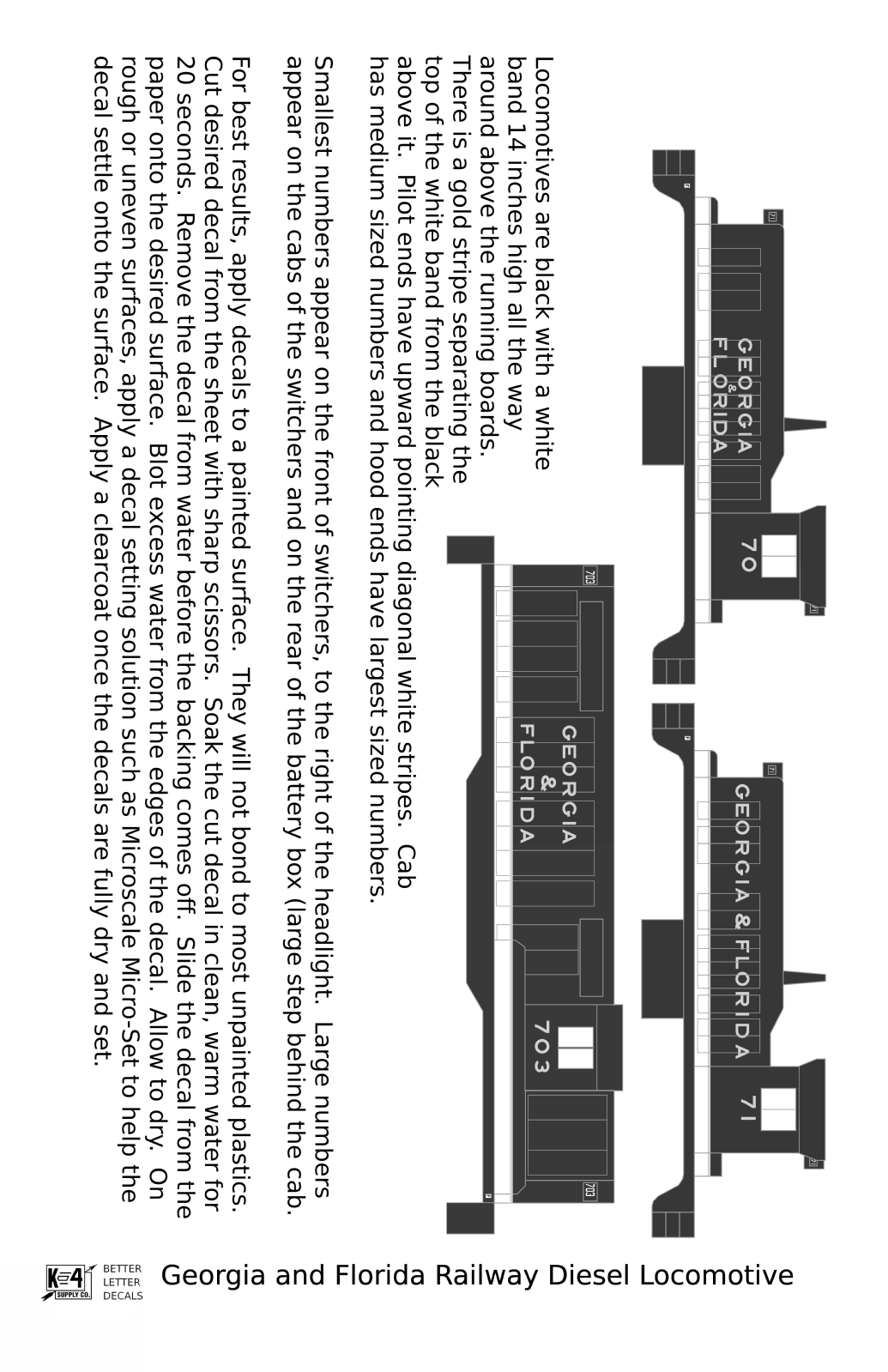 Georgia and Florida Diesel Locomotive Gold Southern Scheme