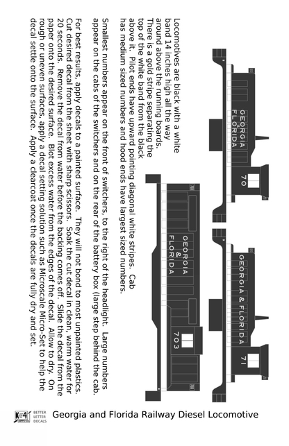 Georgia and Florida Diesel Locomotive Gold Southern Scheme