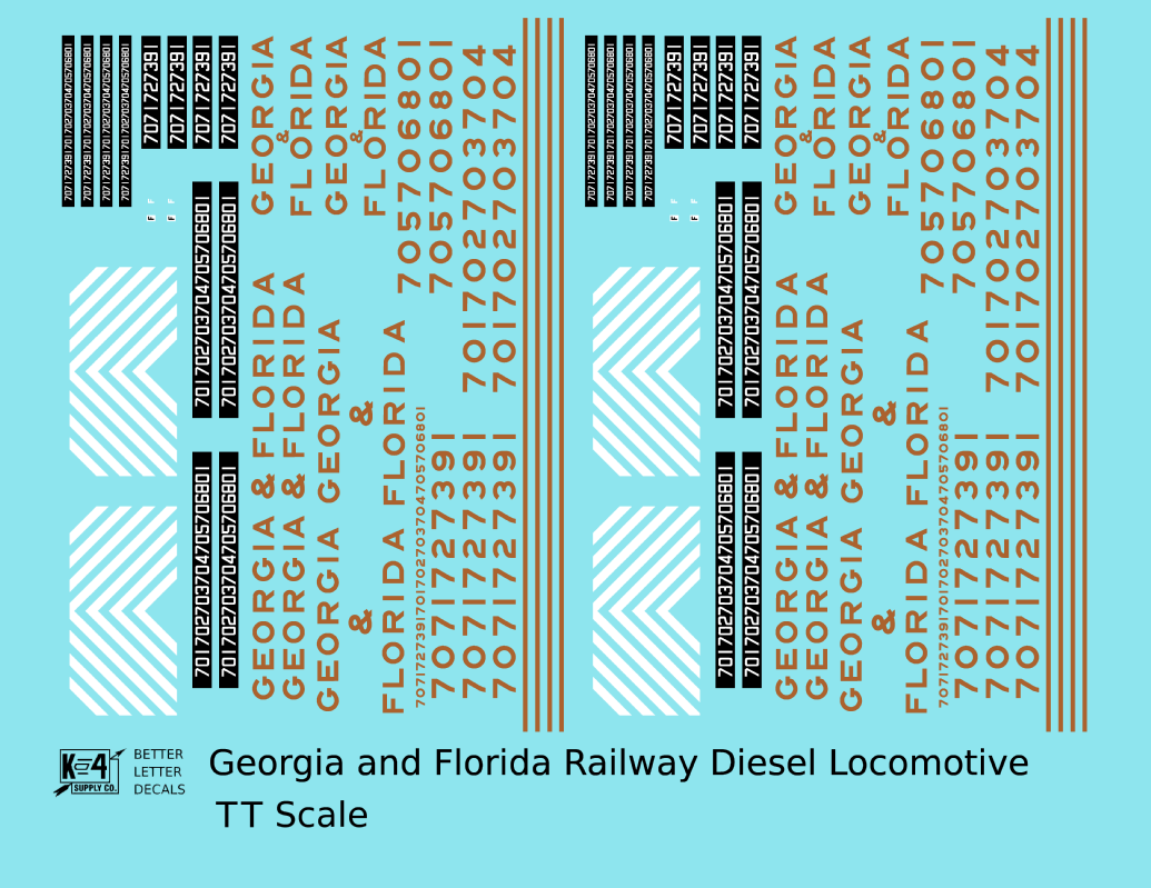 Georgia and Florida Diesel Locomotive Gold Southern Scheme