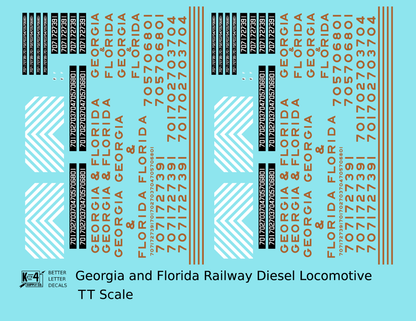 Georgia and Florida Diesel Locomotive Gold Southern Scheme