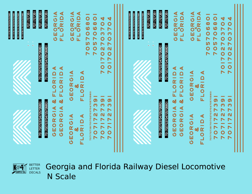 Georgia and Florida Diesel Locomotive Gold Southern Scheme