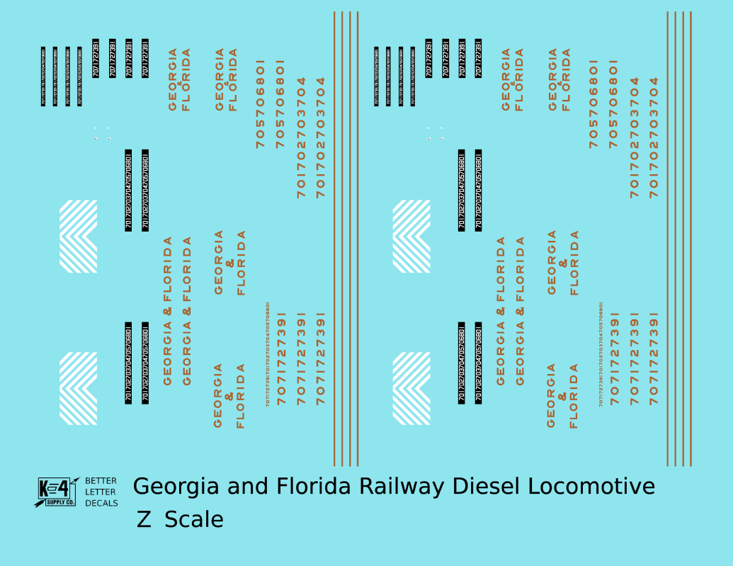 Georgia and Florida Diesel Locomotive Gold Southern Scheme