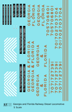 Georgia and Florida Diesel Locomotive Gold Southern Scheme - Decal - Choose Scale