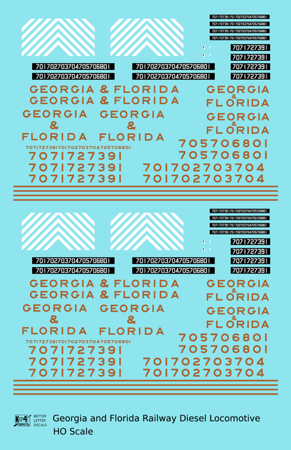Georgia and Florida Diesel Locomotive Gold Southern Scheme