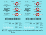 Galveston, Houston and Henderson Wood Ice Reefer Black Red and White Texas - Decal - Choose Scale