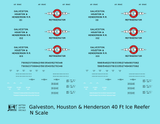 Galveston, Houston and Henderson Wood Ice Reefer Black Red and White Texas - Decal - Choose Scale