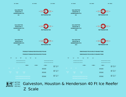 Galveston, Houston and Henderson Wood Ice Reefer Black Red and White Texas