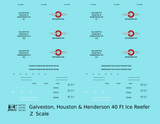 Galveston, Houston and Henderson Wood Ice Reefer Black Red and White Texas - Decal - Choose Scale