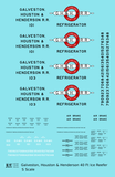 Galveston, Houston and Henderson Wood Ice Reefer Black Red and White Texas - Decal - Choose Scale
