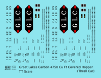 Great Lakes Carbon 4750 Cu Ft Covered Hopper Black  - Decal - Choose Scale