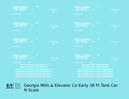 Georgia Mills and Elevator Co Early Tank Car White Macon