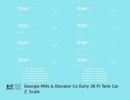 Georgia Mills and Elevator Co Early Tank Car White Macon