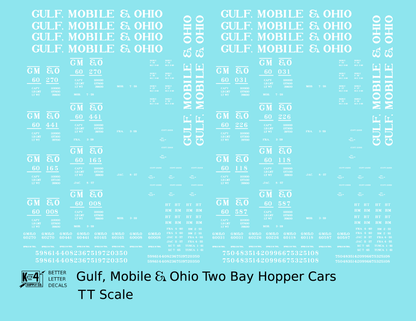 Gulf Mobile and Ohio Twin Hopper Car White Big Lettering