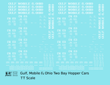Gulf Mobile and Ohio Twin Hopper Car White Big Lettering