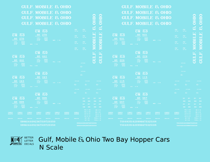 Gulf Mobile and Ohio Twin Hopper Car White Big Lettering