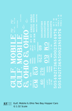 Gulf Mobile and Ohio Twin Hopper Car White Big Lettering