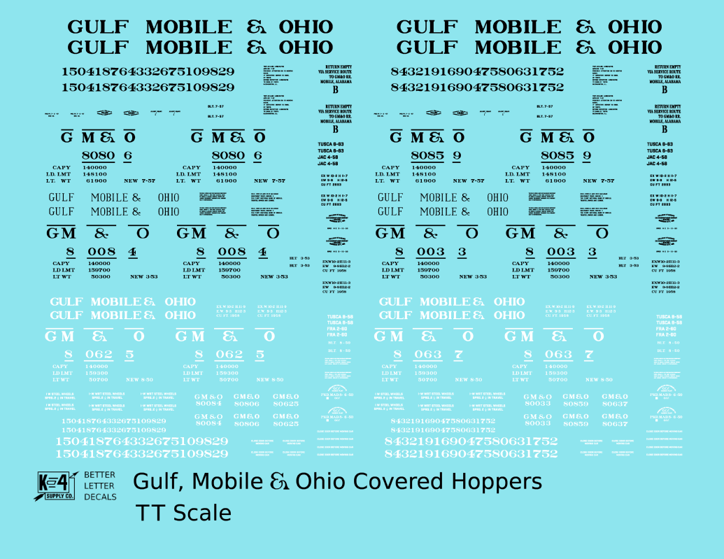 Gulf Mobile and Ohio Covered Hopper Black and White