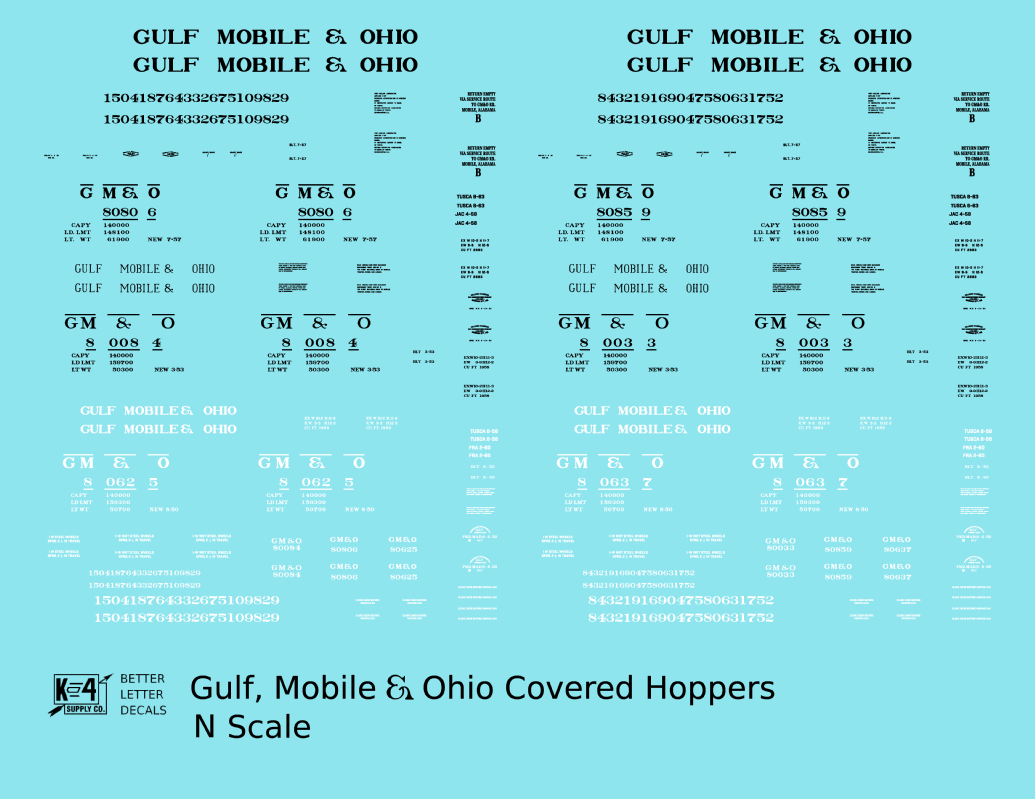 Gulf Mobile and Ohio Covered Hopper Black and White