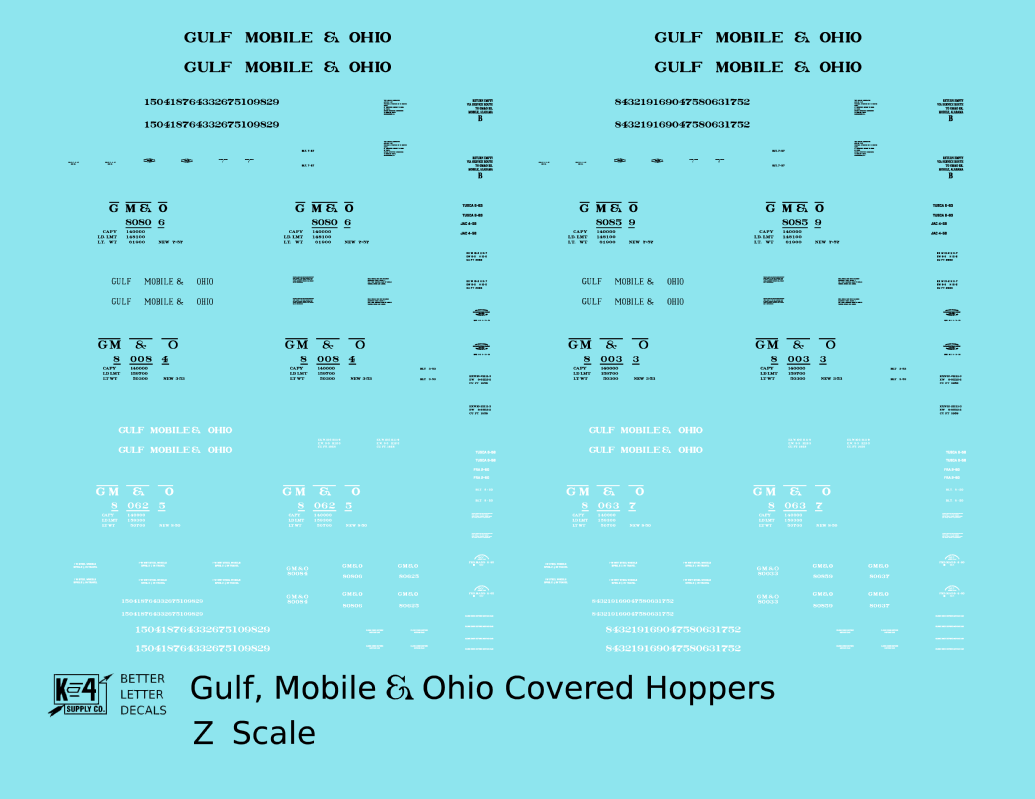 Gulf Mobile and Ohio Covered Hopper Black and White