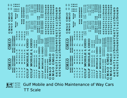 Gulf Mobile and Ohio MOW Maintenance Of Way Cars Black