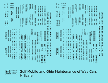 Gulf Mobile and Ohio MOW Maintenance Of Way Cars Black