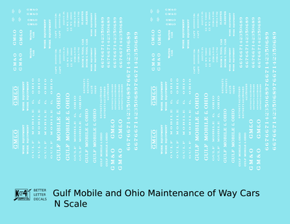 Gulf Mobile and Ohio MOW Maintenance Of Way Cars White