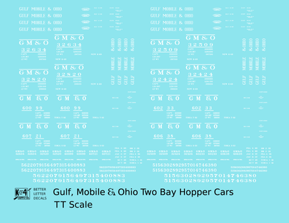 Gulf Mobile and Ohio Twin Hopper Car White Small Lettering
