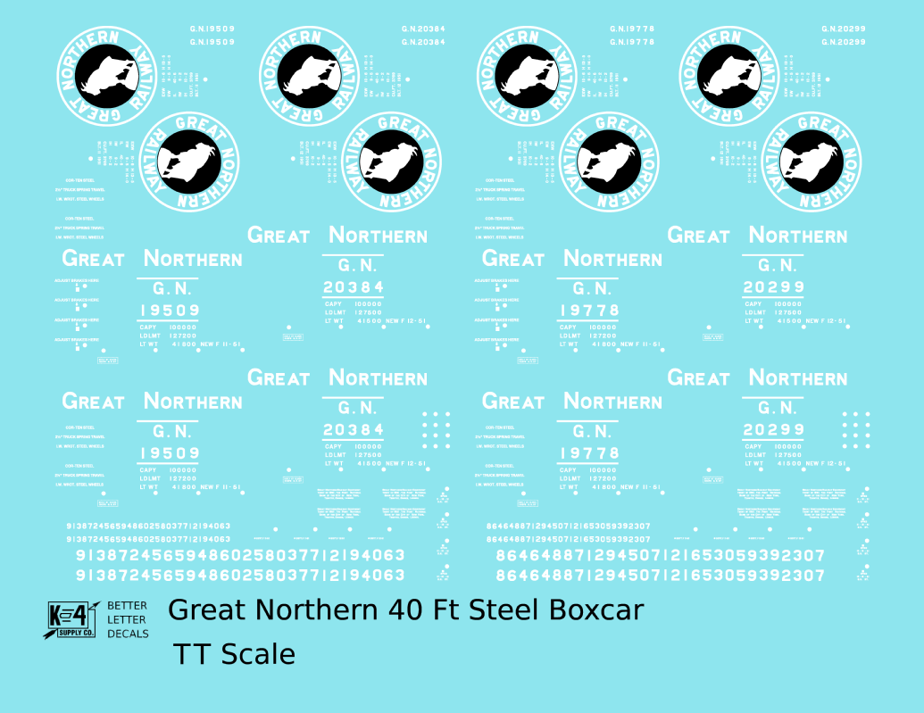 Great Northern 40 Ft Steel Boxcar White and Black Side Goat