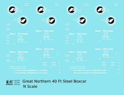 Great Northern 40 Ft Steel Boxcar White and Black Side Goat